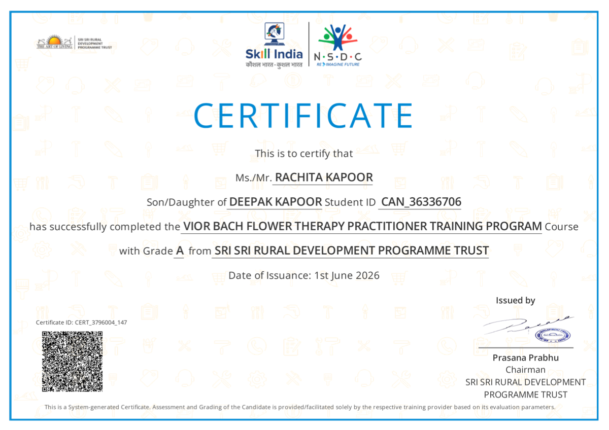 Rachita Kapoor NSDC Level 2 Certificate
